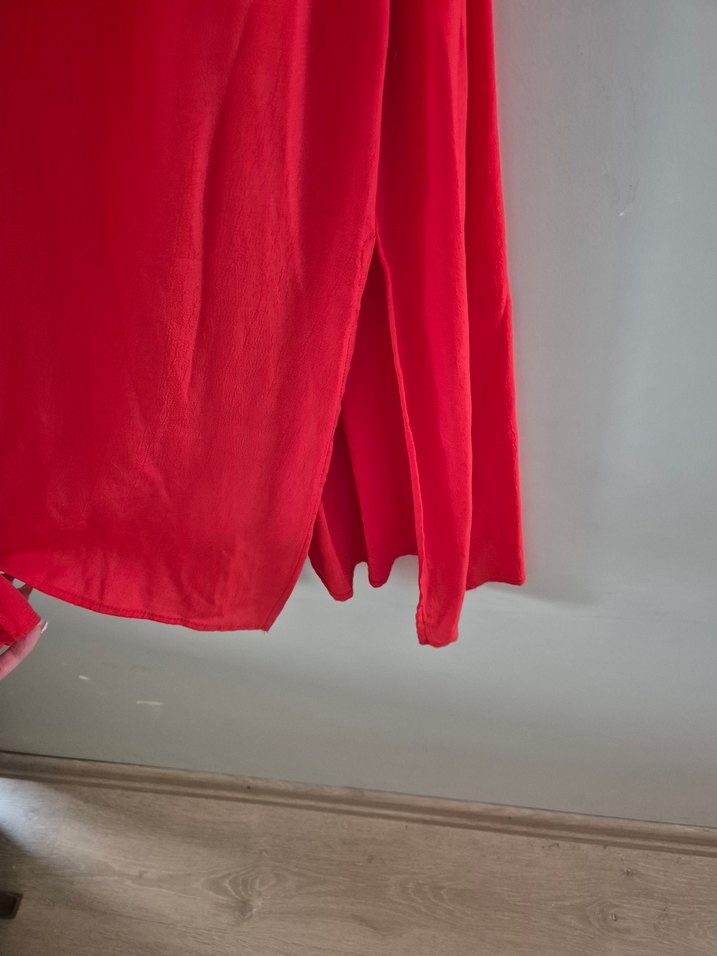 Zara Kırmızı Midi Boy A Kesim - Görsel 5