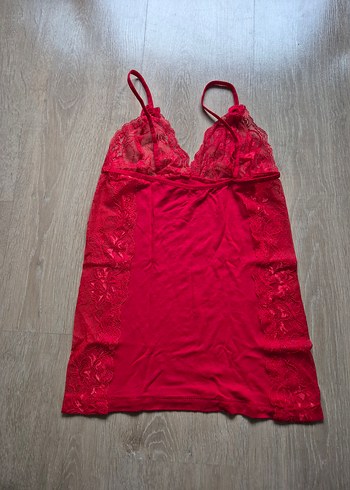 Kırmızı Dantelli Atlet Sıfır Ürün S-M bedene uygun - Görsel 3