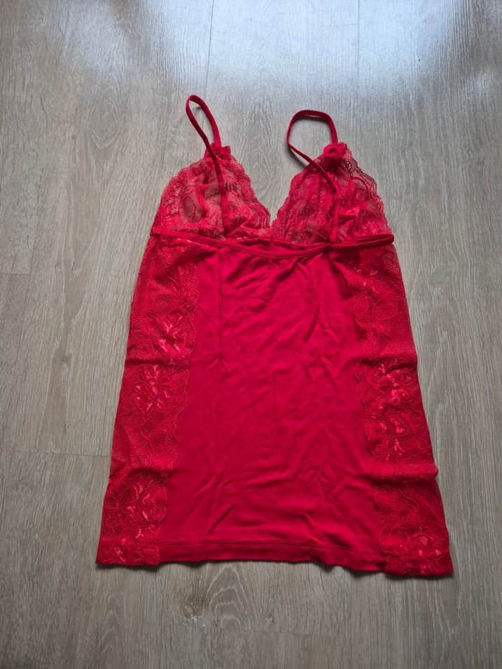 Kırmızı Dantelli Atlet Sıfır Ürün S-M bedene uygun - Görsel 3