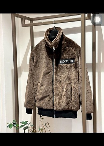 Moncler gri Peluş Mont - Görsel 3