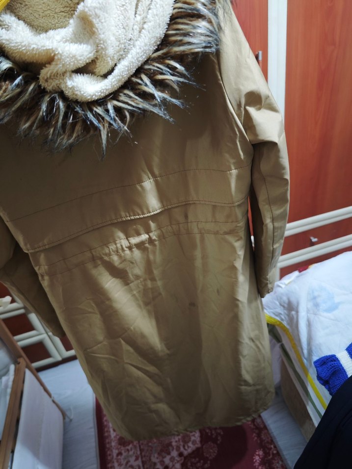 Düğmeli Kahverengi Kadın Uzun Sokak Stili Ceketi - Görsel 2