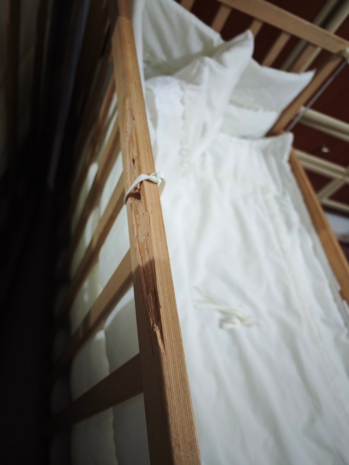 bursa içi Beyaz Bebek Beşiği ve Yumuşak Yatak Seti (60*120) - Görsel 4