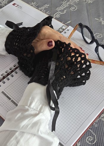 Gotik Örgü Eldiven/Kolluk - Görsel 4