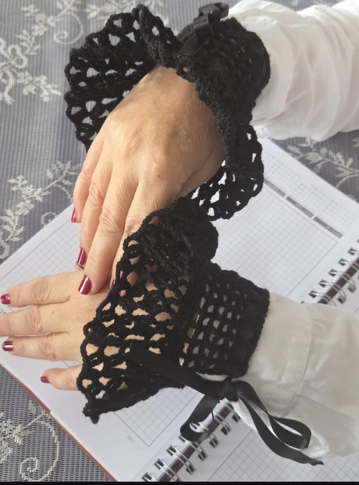 Gotik Örgü Eldiven/Kolluk - Görsel 5