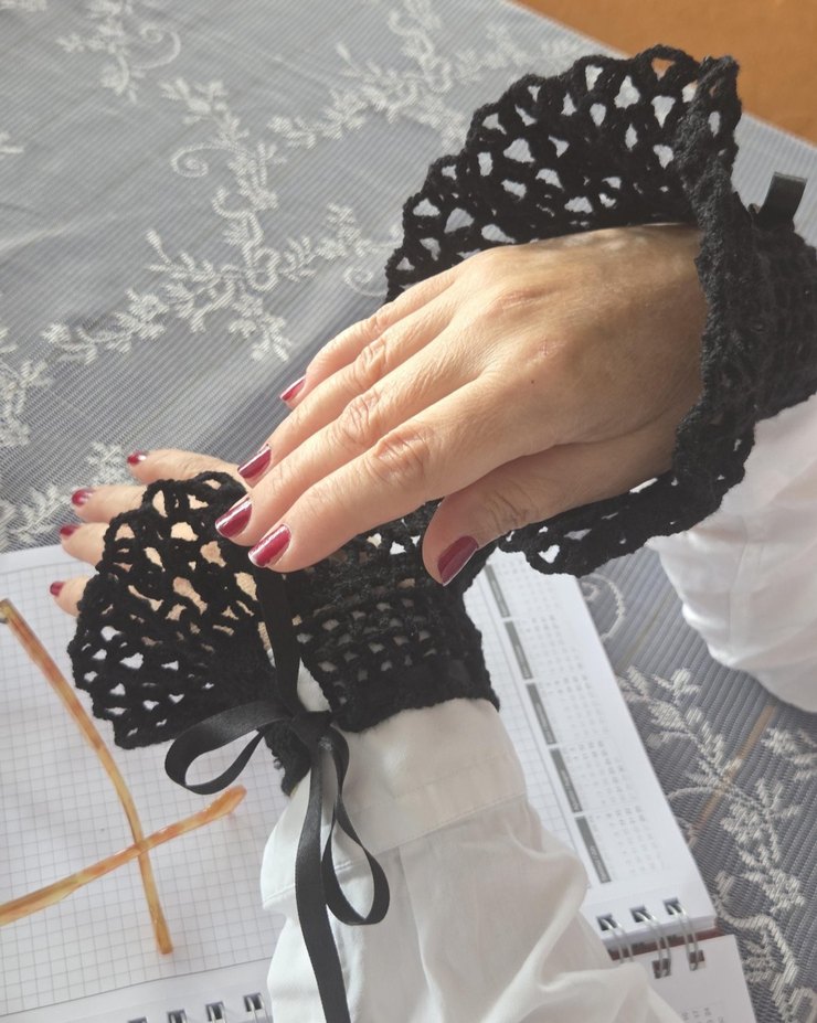 Gotik Örgü Eldiven/Kolluk - Görsel 2