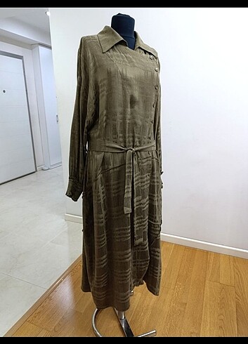 xl Beden haki Renk Miss Whence İpek Kumaş Pardesü