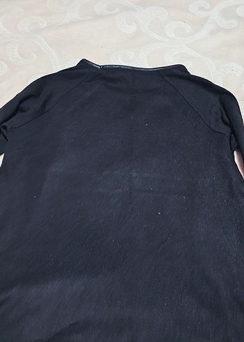 Bordo Kare Desenli Uzun Kollu Triko Bluz - Görsel 3