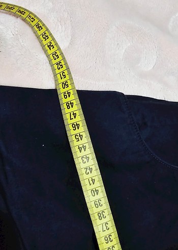 Lacivert Piliseli Keten Kadın etek - Görsel 6