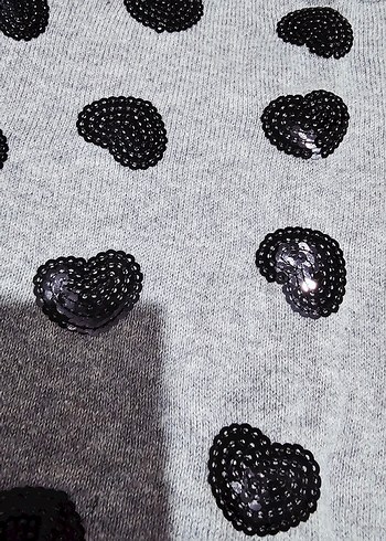 Gri Uzun Kollu Düğmeli Kadın Triko - Görsel 2
