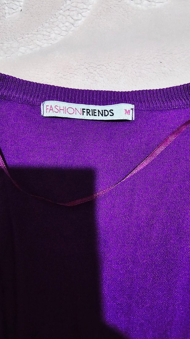 Mor Düğmeli Kadın Hırka - Görsel 2