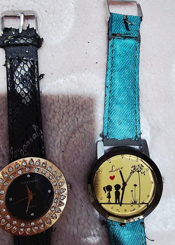 Mavi Kayışlı Renkli Rock Punk Kadın Saati ikili fiyat - Görsel 2