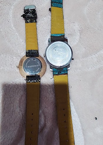 Mavi Kayışlı Renkli Rock Punk Kadın Saati ikili fiyat - Görsel 3