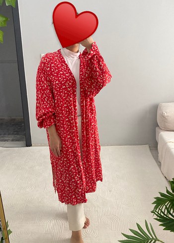 Uzun Kollu Çiçekli kadın viskon kimono - Görsel 3