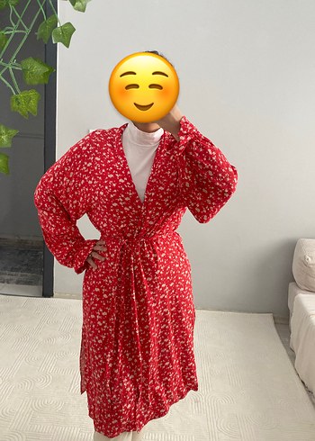 Uzun Kollu Çiçekli kadın viskon kimono - Görsel 2