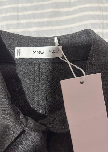 Gri Midi Kadın Ofis Elbisesi gömlek elbise - Görsel 3