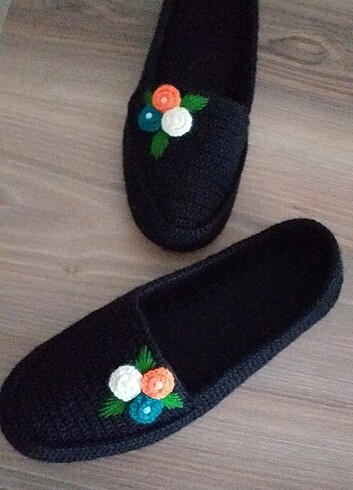 Örgü ev babeti patik ayakkkabı  - Görsel 2