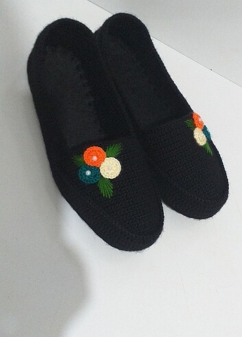 Örgü ev babeti patik ayakkkabı  - Görsel 3