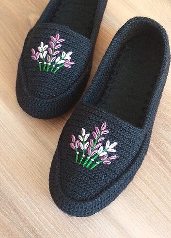 Örgü ev babeti patik ayakkkabı  - Görsel 3