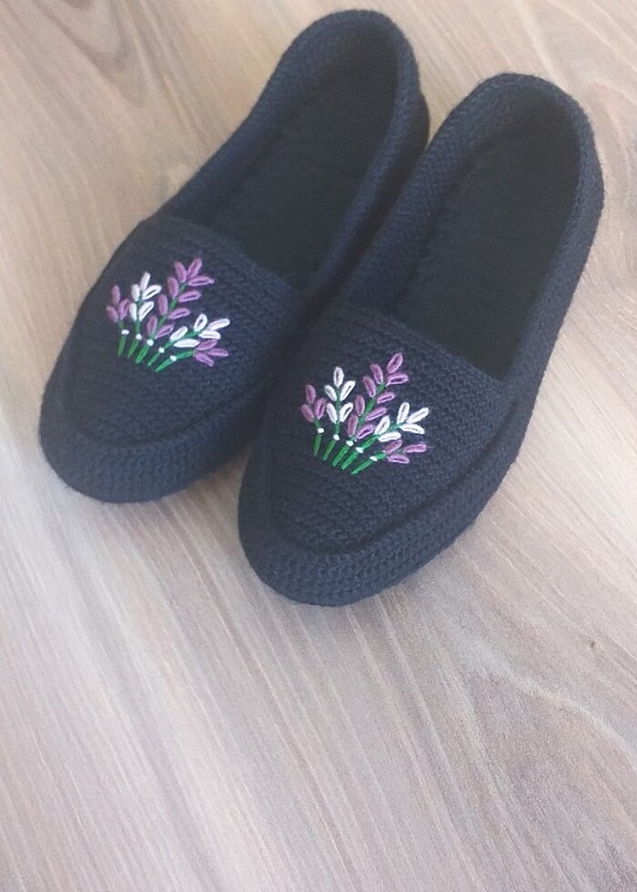 Örgü ev babeti patik ayakkkabı  - Görsel 4