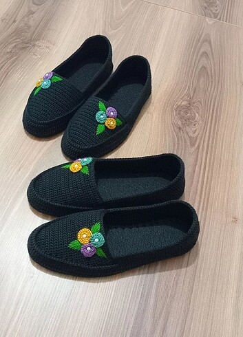 Örgü ev babeti patik ayakkabı 