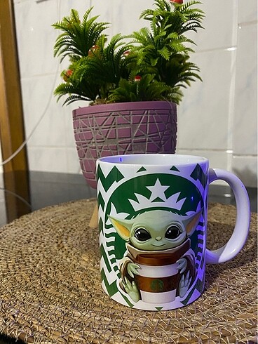  Beden çeşitli Renk Baby yoda baskılı kupa