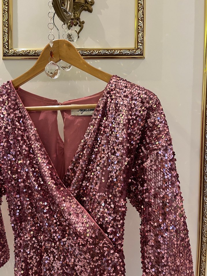 Adl Nightzoom Payetli Mini Tulum - Görsel 4