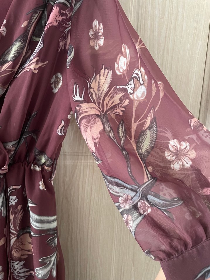 Çiçekli şifon elbise - Görsel 2