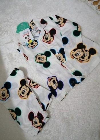 Renkli Baskılı Pamuk Disney Bebek pijama takımk - Görsel 3