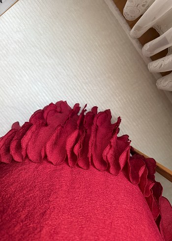 Bordo Uzun Kollu Yüksek Yakalı Uzun Elbise - Görsel 6