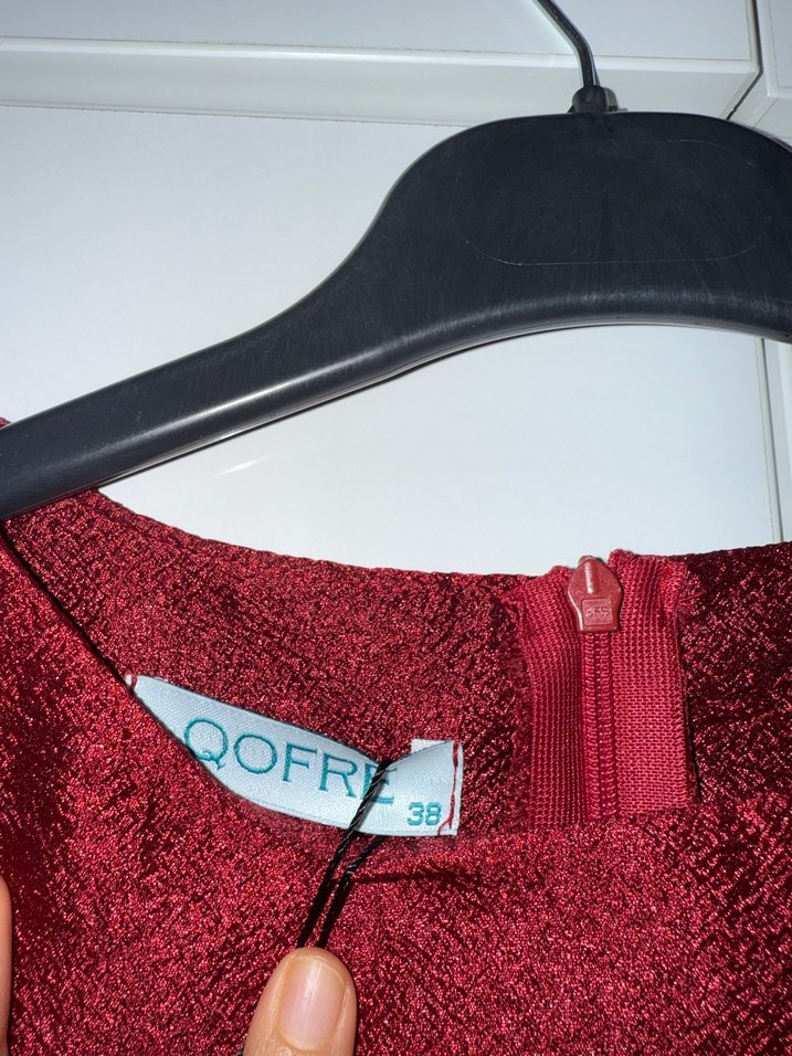 Bordo Uzun Kollu Yüksek Yakalı Uzun Elbise - Görsel 3