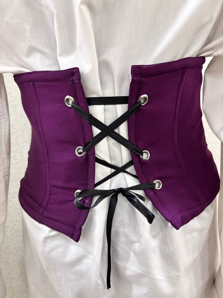 Parlak Mor Midi Hemşire Korsesi - Görsel 2