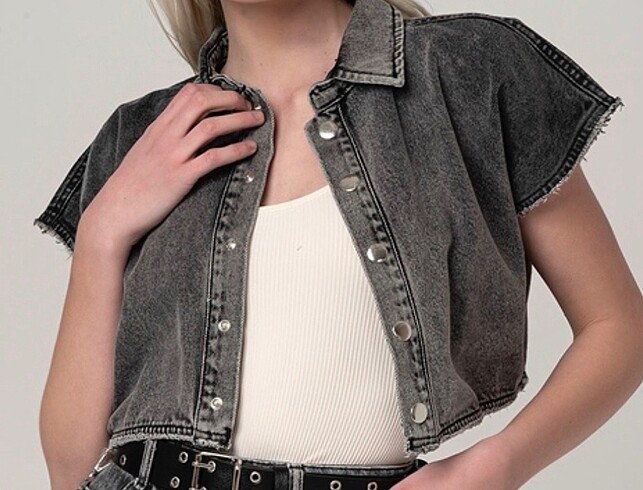 Denim crop / mini üst