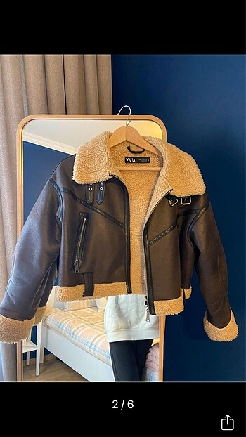 zara kahverengi biker ceket