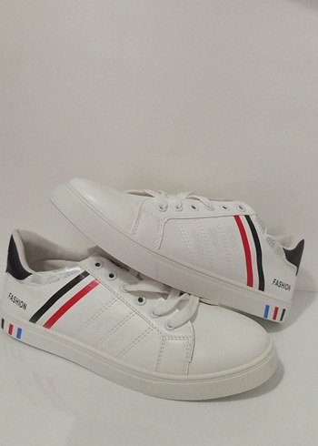 Erkek Beyaz Çizgili Spor Ayakkabı - Görsel 3