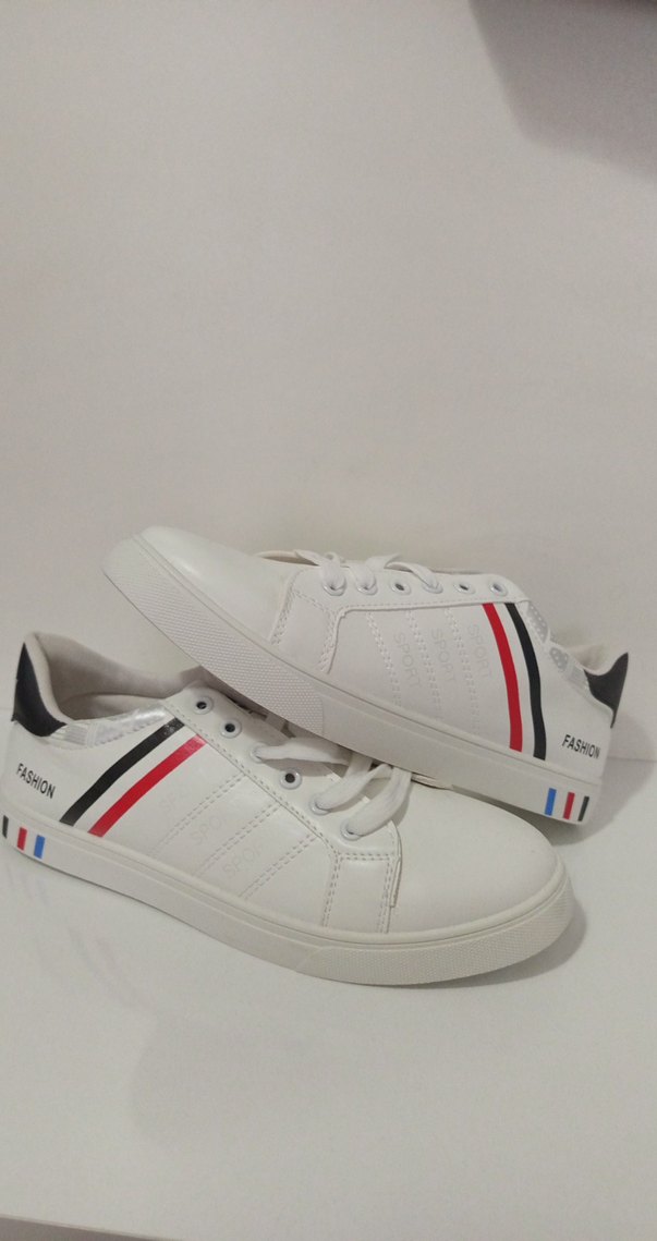 Erkek Beyaz Çizgili Spor Ayakkabı - Görsel 3