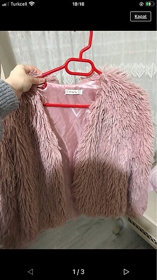 Hasarsız pembe peluş mont