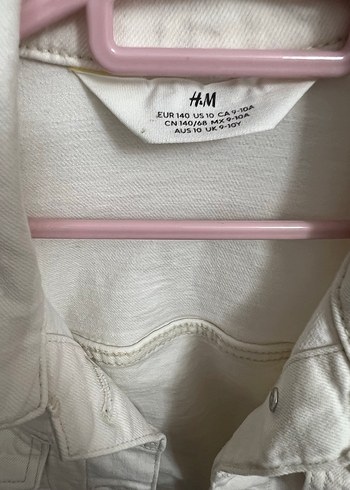 H&M Beyaz Düğmeli Kot Ceket - Görsel 7