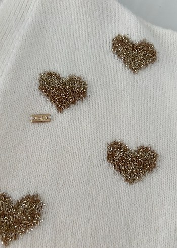 Nakışlı Beyaz Triko kız çocuk Hırka - Görsel 2