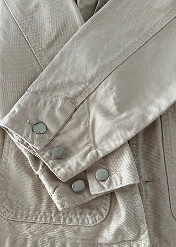 Kız Çocuk Bej Düğmeli Süet Ceket - Görsel 5