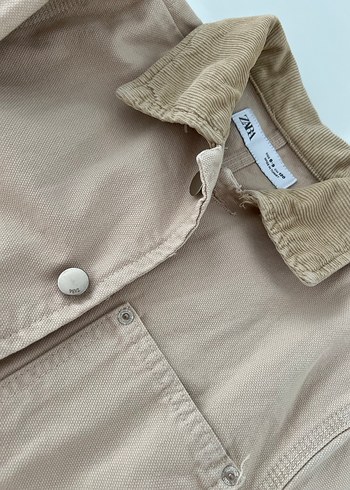 Kız Çocuk Bej Düğmeli Süet Ceket - Görsel 2