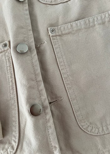 Kız Çocuk Bej Düğmeli Süet Ceket - Görsel 3