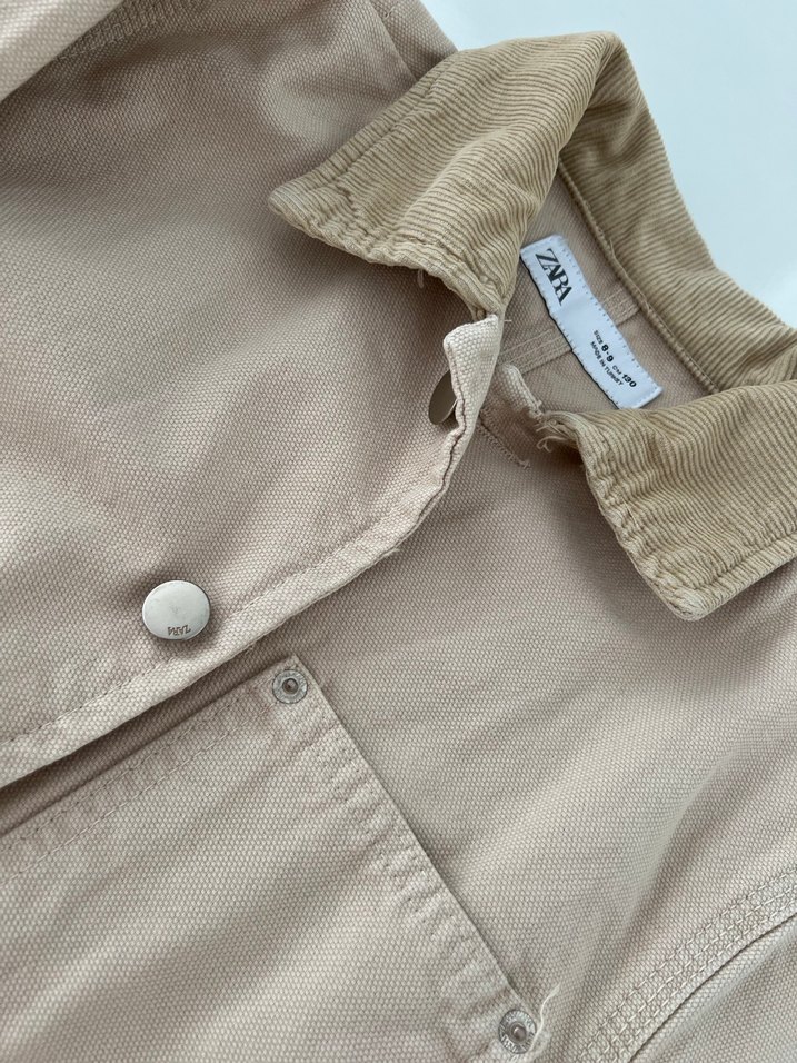 Kız Çocuk Bej Düğmeli Süet Ceket - Görsel 2