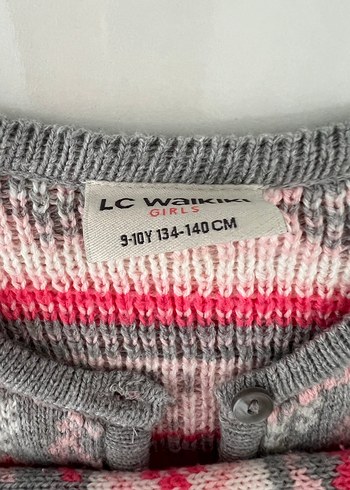 Kız Çocuk Nakışlı Gri Triko Hırka - Görsel 4