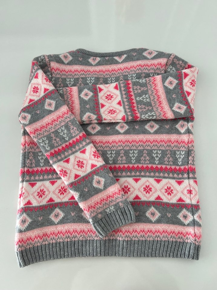 Kız Çocuk Nakışlı Gri Triko Hırka - Görsel 3