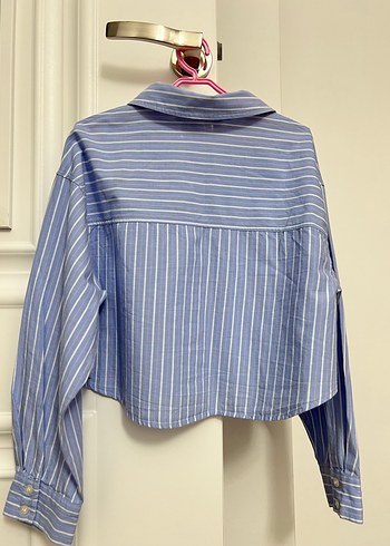 Zara Nakışlı Mavi kız çocuk gömlek - Görsel 2