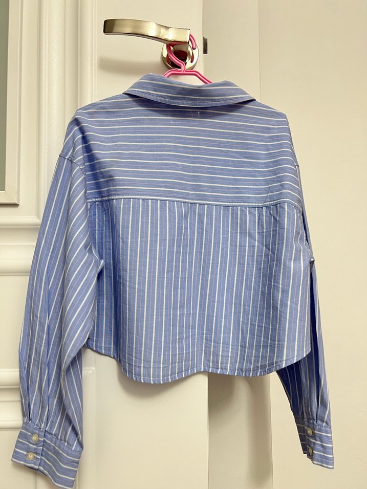 Zara Nakışlı Mavi kız çocuk gömlek - Görsel 2