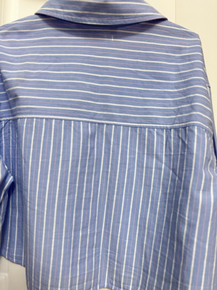 Zara Nakışlı Mavi kız çocuk gömlek - Görsel 3