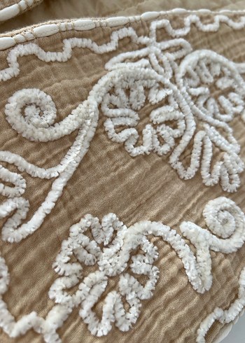 Bej Nakışlı Dantelli Bohem Yelek - Görsel 2