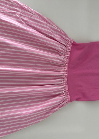 Zara Pembe Çizgili Kolsuz Kız Elbise - Görsel 4