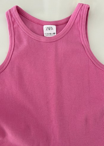 Zara Pembe Çizgili Kolsuz Kız Elbise - Görsel 2